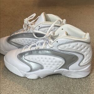 Women’s Jordans White and Silver Sneakers